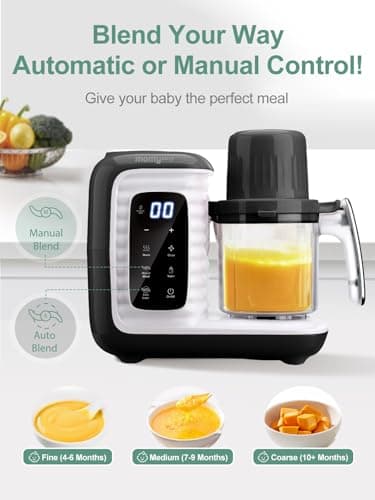 MOMYEASY Baby Food Maker, Multifunction Processor Chopper Grinder, Baby Food Steamer and Puree Blender in-One, with Bottle Warmer, Auto Cooking & Grinding with Touch Control Panel - Image 7