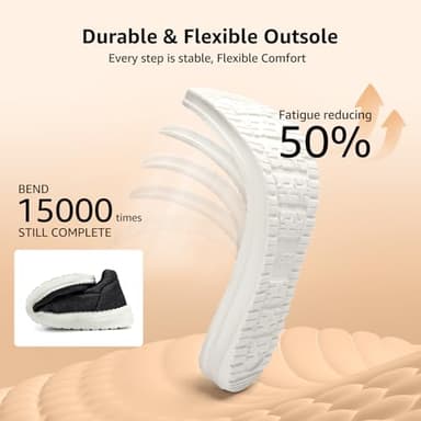 STQ Women Slip on Loafers Plantar Fasciitis Relief Lightweight Orthopedic Comfy Sneakers Charcoal Grey Black US 9 - Image 5