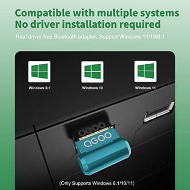 USB Bluetooth Adapter for PC - QGOO Bluetooth Dongle 5.3 EDR, Wireless Receiver for Desktop Computer Laptop 5.3-V35.646.05 Green05 - Image 5