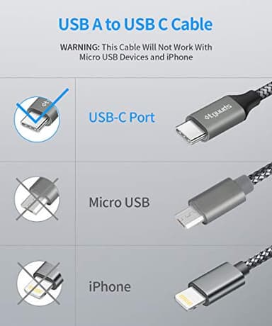 etguuds USB A to USB C Cable 5-Pack (3/3/6/6/10 ft), Fast Charging Type C Charger Cord for iPhone 16 15 Pro/Pro Max/Plus, for Samsung Galaxy S24 S23 S22 S21 S20 S10 A55 A54 Flip, Pixel, Moto G, Gray - Image 8