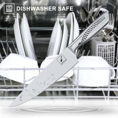 imarku Knife Set, 16PCS High Carbon Stainless Steel Kitchen Knife Sets with Block Ultra Sharp Knife Block Set, Japanese Knife Set with Dotted Non-slip Ergonomic Handle, Dark Brown, Best gifts - Image 7