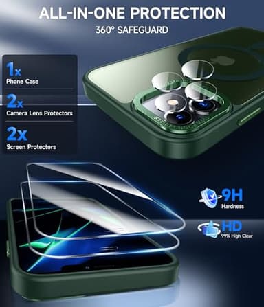 LeYi for iPhone-11 Case Green Compatible with MagSafe Magnetic[ Camera Cover X2 + Screen Protector X2] Funda para ipone 11case Military Grade Protective Cover Cases for i Phone 11 iphone11, Green - Image 2