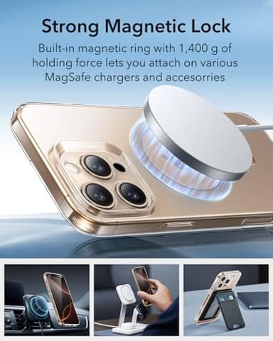 ESR for iPhone 16 Pro Case, Compatible with MagSafe, Camera Protection, Shockproof Thin Cover, Resists Yellowing and Scratches, Magnetic Phone Case for iPhone 16 Pro, Zero Series, Desert Titanium Ring - Image 5