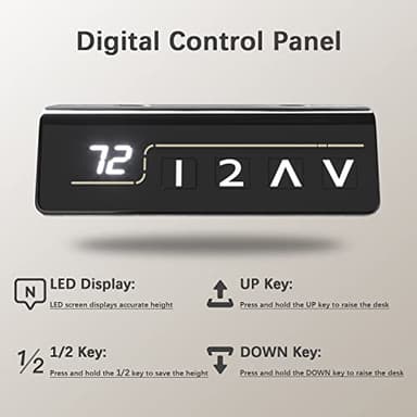 Furmax 55 x 24 Inches Electric Height Adjustable Standing Desk Large Sit Stand Up Desk Home Office Computer Desk Memory Preset with T-Shaped Metal Bracket, Black - Image 5