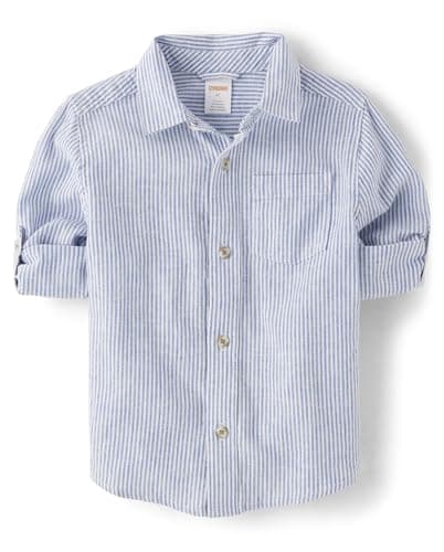 Gymboree,and Toddler Long Sleeve Button Up Shirts,Boy That’s Blue,2T - Image 1