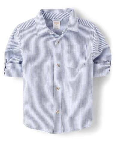 Gymboree,and Toddler Long Sleeve Button Up Shirts,Boy That’s Blue,2T - Image 1
