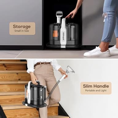 Portable Carpet & Upholstery Spot Cleaner, Powerful Suction & Spot Remover, Deep Stain Cleaning for Carpet, Car Seats, Pets, Stairs, Couches, with Dual Size BrushHead - Image 5