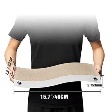 Cat Scratcher, Durable Scratch Pad, Corrugated Cardboard Scratching Board for Indoor Cats, Heavy Duty, Double-Sided Usability, Recyclable, with Catnip - Image 3