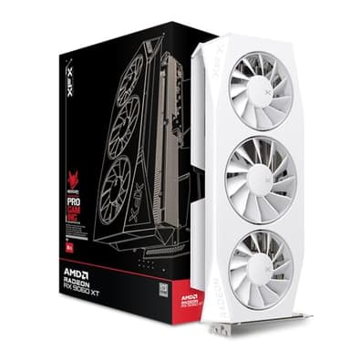 XFX Mercury AMD Radeon RX 9060XT OC White Gaming Edition with 16GB GDDR6 HDMI 2xDP, AMD RDNA 4 RX-96TMERCW9 - Image 1