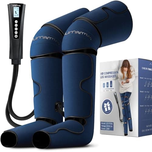 Air Compression Leg Massager with Heat - Ideal Christmas, Mother's Day and Father's Day Gifts for Men, Women, Dad, Mom - Relieves Foot and Knee Pain, Eases Varicose Veins, Cramps, Swelling and Edema - Image 1