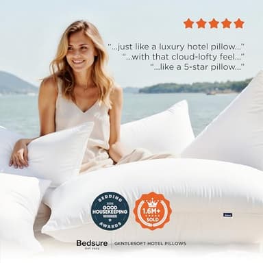 Bedsure Medium Firm Pillows Queen Size, Set of 2, Firm Queen Bed Pillows Hotel Quality Premium Original Down Alternative for Supportive Filling for Side, Back Sleepers - Image 8