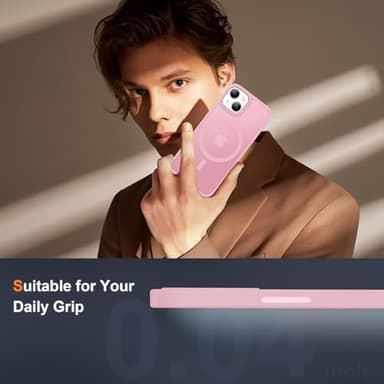 ORETECH Magnetic for iPhone 15 Case, [Compatible with MagSafe][2 Pcs Screen Protectors][15 FT Drop Protection] Frosted Translucent Back, Shockproof, Anti-Scratch Phone Case for iPhone 15, Light Pink - Image 7