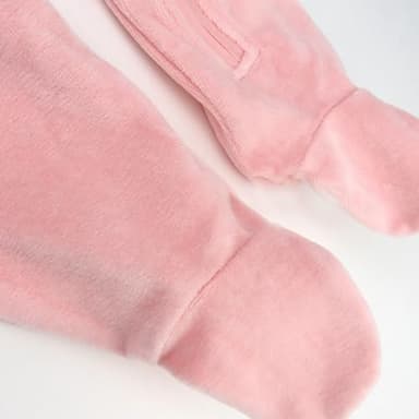 HonestBaby Sleep and Play Footed Pajamas One-Piece Sleeper Jumpsuit Zip-Front Pjs 100% Organic Cotton for Baby Girls, Pink (Velour), Newborn - Image 4