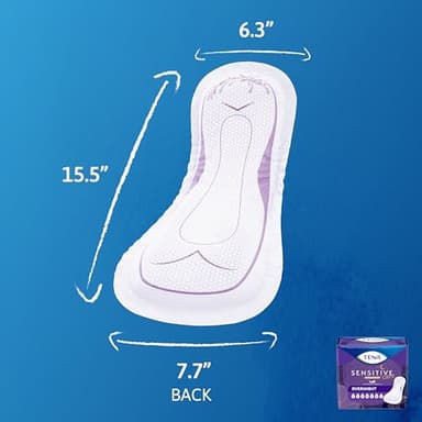 TENA Sensitive Care Incontinence Pads, Bladder Control, Postpartum for Women, Overnight Absorbency, Extra Coverage, 90 Count - Image 8