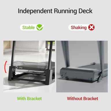 UMAY Fitness Home Folding Incline Treadmill with Pulse Sensors, 3.0 HP Quiet Brushless, 300 lbs Capacity (10% or 20% Incline) - Image 5