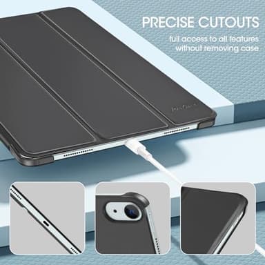 ProCase for iPad Air 13 Inch Case M3 2025/M2 2024, Slim Smart Cover iPad 13 Air M3 M2 Case with Translucent Hard Shell Back, Supports Touch ID, Auto Wake/Sleep -Black - Image 7