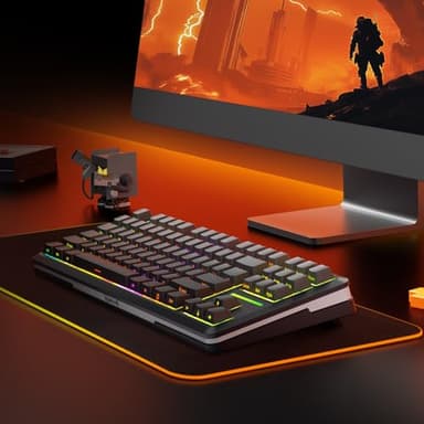 Redragon Wireless Mechanical Keyboard,3-Modes Bluetooth Gasket Hot Swappable TKL RGB Custom Keyboard,Pre-lubed Switches,Side Printed PBT Gradient Keycaps, South-Facing LEDs Socket - Image 9