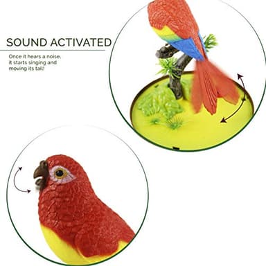 Chirping Bird in Cage – Realistic Singing & Moving Bird Toy with Lifelike Sounds, Motion Sensor & Beak Animation | Premium Desk & Room Decoration | Battery - Operated - Image 2