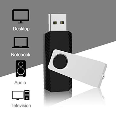 KEXIN 10 Pack 32GB USB Flash Drive Bulk Flash Drive Thumb Drive Memory Stick USB 2.0 Flash Drive Swivel Drive Black (32 GB, Black 10 Pack) - Image 5
