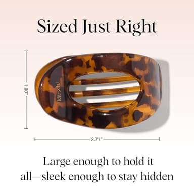 Kitsch Small Flat Claw Clips for Women - Stylish Flat Hair Clips, Strong Hold for Thick & Fine Hair | Non-Slip for Secure, Comfortable All-Day Wear | Ideal Gifts for Women -Tortoise Design - Image 5