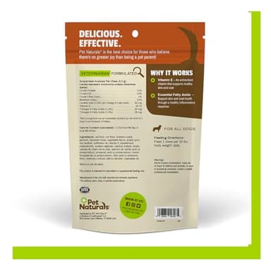 Pet Naturals Skin and Coat for Dogs with Dry, Itchy and Irritated Skin, 30 Chews - Salmon Oil, Vitamin E and Flax Oil - No Corn or Wheat - Vet Recommended - Image 2