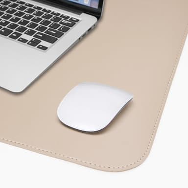AFIING Leather Desk pad Protector, Large Non-Slip Office Desk Mat with Natural Cork & PU Leather, Waterproof Writing Mouse Pad for Office and Home (47in*23in, Beige) - Image 5