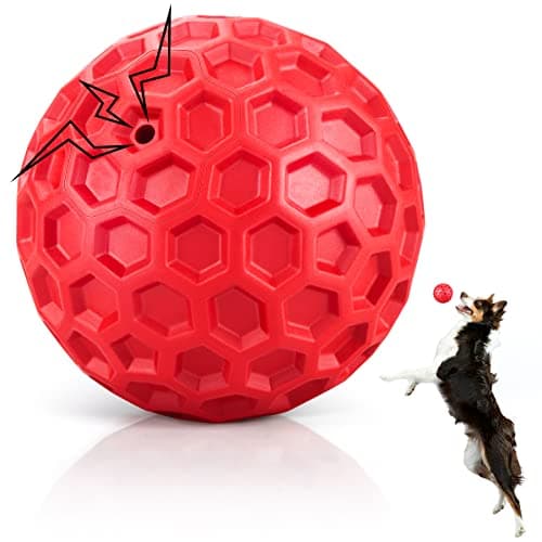 DISSKNIC Indestructible Squeaky Dog Balls for Aggressive Chewers, Interactive Dog Toys for Aggressive Chewers for Relieving Anxiety, Dog Chew Toy Balls for Small Medium Large Dogs, Outdoor Dog Toys - Image 1