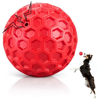 DISSKNIC Indestructible Squeaky Dog Balls for Aggressive Chewers, Interactive Dog Toys for Aggressive Chewers for Relieving Anxiety, Dog Chew Toy Balls for Small Medium Large Dogs, Outdoor Dog Toys - Image 1