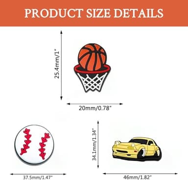 50Pcs Shoe Charms for Boys, No-random 50 Styles Decoration Charms for Shoes Bracelet Clog Sandals, Basketball Soccer Game Sports Charm for Kids Adults Teens Party Favors Gifts - Image 2