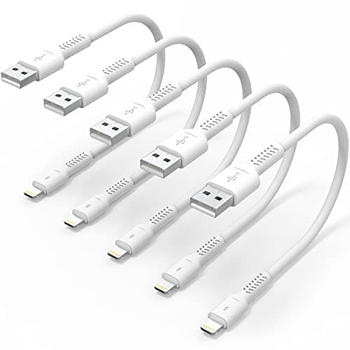 6 inch iPhone Charge Cable Short, 0.5ft 5Pack USB to Lightning Cord for Fast Charging Stations Compatible with Apple iPhone 12 11 Pro Max Xs 8 7 6 5 Plus, iPad Air/Mini - Image 1