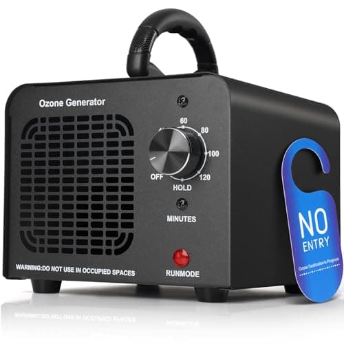Ozone Generator 60000mg/h, Industrial/Home Ozone Machine, Odor Removal for Areas of 6,000 Square Feet, High Capacity Odor Eliminator for Car, Rooms, Smoke, Pets, O3 Air Purifier Deodorizes (Black) - Image 1