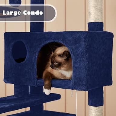 Yaheetech 54in Cat Tree Tower Condo Furniture Scratch Post for Kittens Pet House Play - Image 6