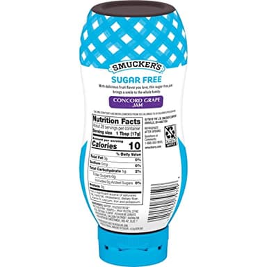 Smucker’s Squeeze Sugar Free Concord Grape Jam, 16.5 oz. Bottle, 12 Count - Image 5