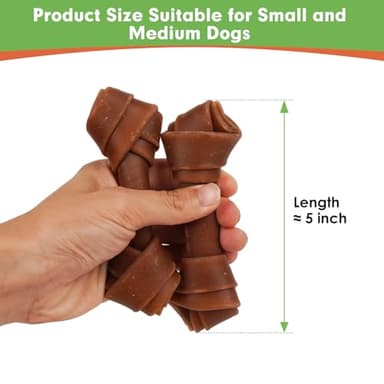 MON2SUN Rawhide Free Dog Treats, Peanut Butter Bones, 5 Inch 6 Count Chews for Small and Medium Dogs, Healthy Bones for Balanced Nutrition (Peanut Butter, 12.7 Ounce -Pack of 1) - Image 2