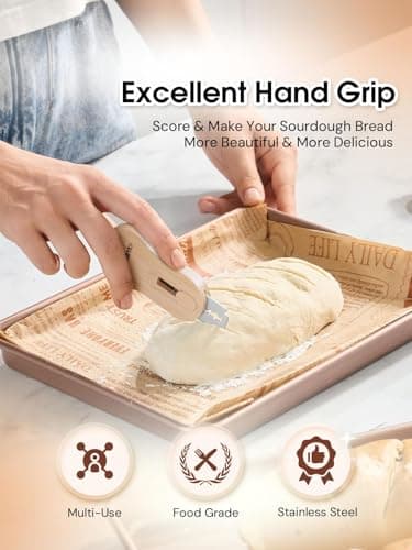 CLUEAPOP Extractable & Magnetic Bread Lame Dough Scoring Tool - Professional Sourdough Scoring Tool - Sourdough Bread Baking & Bread Scoring Tool - Scoring Patterns Booklet & 5 Razor Blades - Image 4
