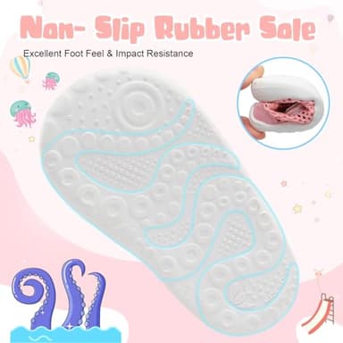 BARERUN Baby Sandals Toddler Kids Infant Boys Girls Water Shoes Aqua Socks Soft Baby Water Shoes Boys Baby Boy Water Shoe Pink Infant Size 12-18 Months - Image 4