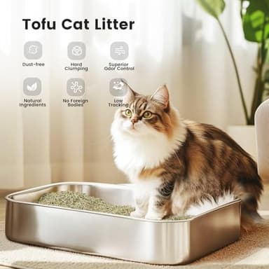 Gardner Pet Natural Tofu Cat Litter, Cat Litter with Green Tea Extract – Dust-Free, Fast Clumping, Flushable, and Odor Control for Multi-Cat Homes, 6lbs - Image 2