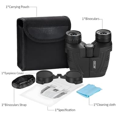 Occer 12x25 Compact Binoculars for Adults and Kids, Large Eyepiece Waterproof Binocular with Low Light Vision,High Powered Easy Focus Binoculars for Bird Watching,Outdoor Hunting,Travel,Sightseeing - Image 7