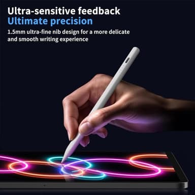 Stylus Pen for iPad, Compatible with Apple iPad 2018-2025,Pencil P6th-10th Generation-2X Fast Charge Compatible with Apple iPad Pro 11"/12.9"/M4, iPad Air 3/4/5/M2, iPad mini 5/6 Gen-White - Image 3