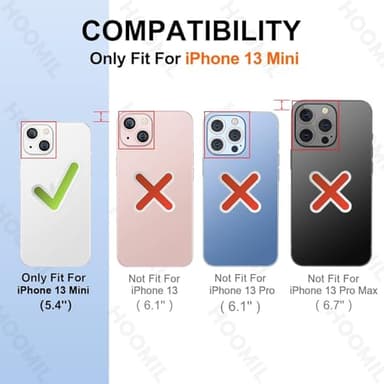 HOOMIL Case for iPhone 13 Mini 5.4-Inch, Non-Yellowing, Drop Protection, Anti-Scratch Transparent Hard Back Phone Cover - Crystal Clear - Image 2