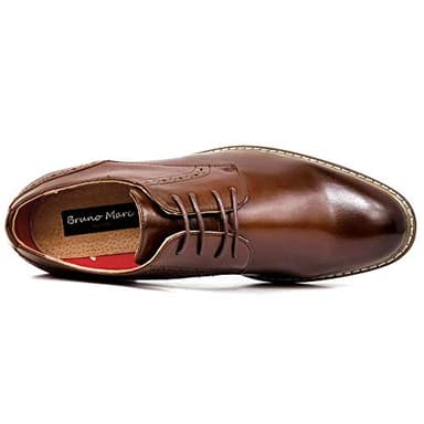 Bruno Marc Mens Leather Lined Dress Shoes, Dark Brown - 10 (Oxford) - Image 4