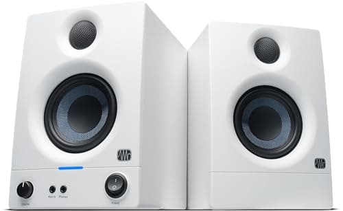PreSonus Eris 3.5 Studio Monitors (White), Pair — 3.5" Inch Powered Bookshelf Speakers, Stereo, Desktop Computer, Near Field Music Production, Audio Mixing Recording - Image 1