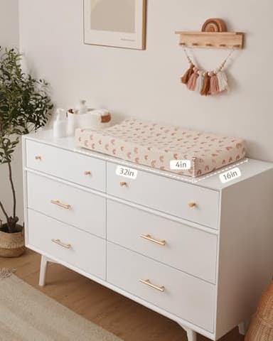 Blissful Diary Muslin Changing Pad Cover for Girls Boys, Ultra Soft Breathable Cotton, Baby Diaper Change Table Pad Covers, 2Pack (Dusty Pink&Rainbow) - Image 4