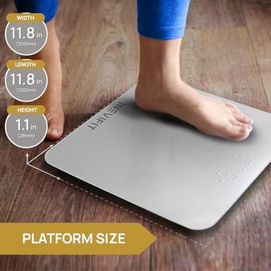 INEVIFIT Bathroom Scale, Highly Accurate Digital Bathroom Body Scale, Measures Weight up to 400 lbs. Includes Batteries - Image 4