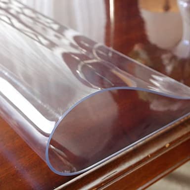 OstepDecor Clear Table Cover Protector 40 x 80 Inch, 2mm Thick Plastic Table Cover, Table Protector for Dining Room Table, Waterproof & Wipe Clean Desk Mat Pad for Kitchen Wood Tabletop - Image 9
