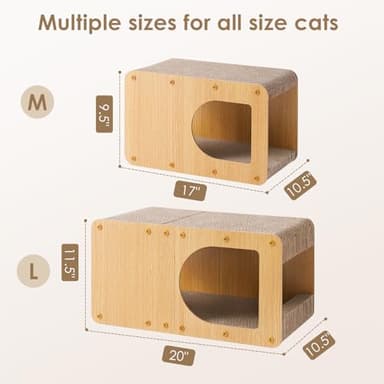 EHEYCIGA Cardboard Cat Scratcher House, 17-Inch Corrugated Cat Scratcher for Indoor Cats, Kitten Scratching Board Pad, Brown - Image 6