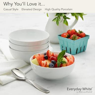 Everyday White Set of 4 Soup Cereal Bowls, 26 oz. - Image 7