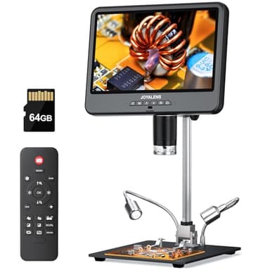 JL208S 10.1" 4K HDMI Digital Microscope, Soldering Microscope for Electronics Repair, UHD 3840P Video Audio Record, 4K LCD Coin Microscopes for Adults, Full Coin View, 12.6'' Stand, 64GB - Image 1