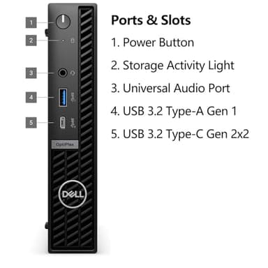 Dell OptiPlex 7020 MFF Mini Desktop, 7000 Micro Business Computer, 14th Gen Intel 14-Core i5-14500T (Beat i7-13700T), 16GB DDR5 RAM, 512GB PCIe SSD, WiFi 6E, 2 DisplayPorts + HDMI, Windows 11 Pro - Image 3