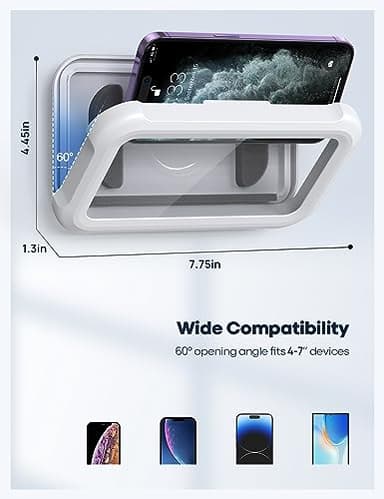 Lamicall Shower Phone Holder Waterproof - 480° Rotatable Retractable Adjustable Shower iPhone Case Holder, Bathroom Wall Phone Mount Stand Water Proof Anti Fog Case, Accessories for 4-7" Cellphones - Image 6
